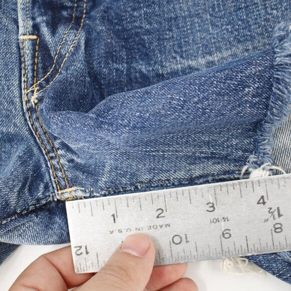 Vintage 60s Levis 501 Shorts Unisex 28 4" Selvedge Big E Button Fly Cut Off - Picture 10 of 16